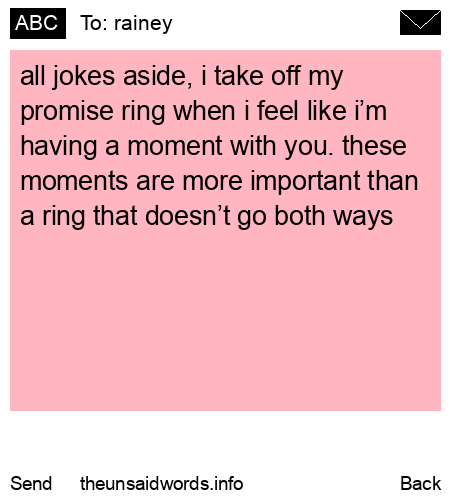 unsent message to rainey