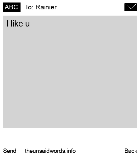 unsent message to Rainier