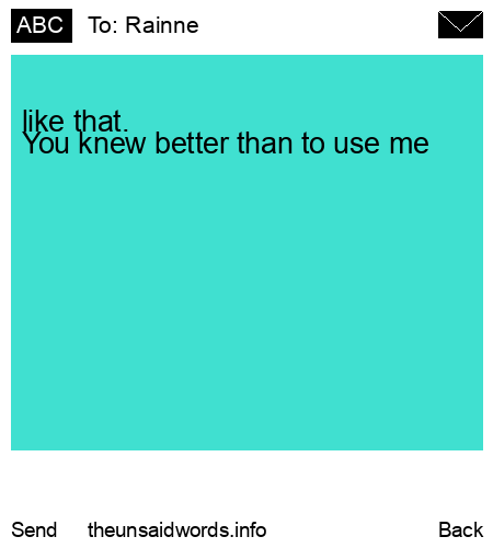 unsent message to Rainne