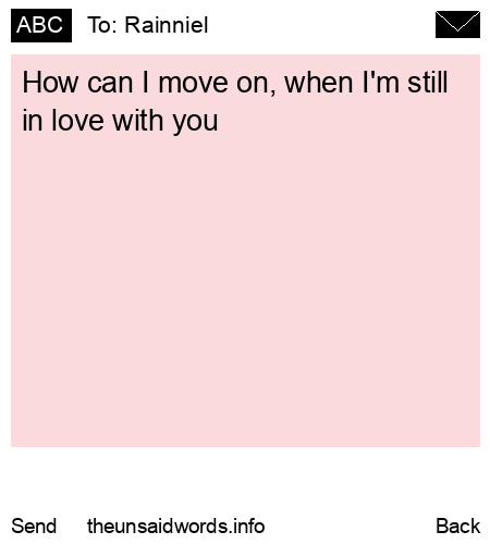 unsent message to Rainniel