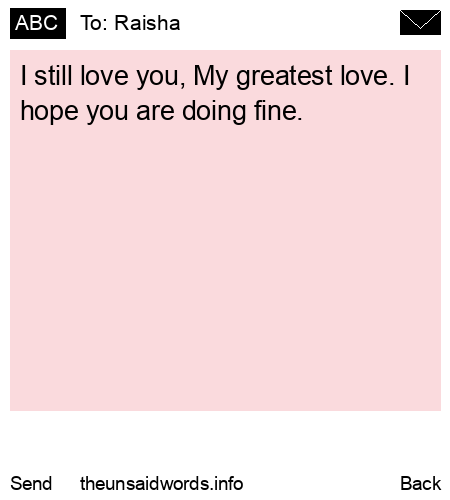 unsent message to Raisha