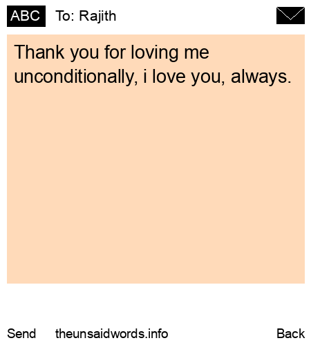 unsent message to Rajith