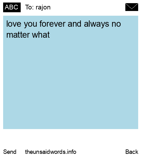 unsent message to rajon 