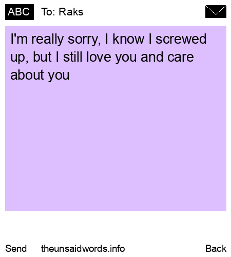 unsent message to Raks