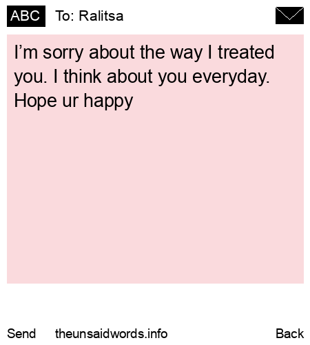 unsent message to Ralitsa