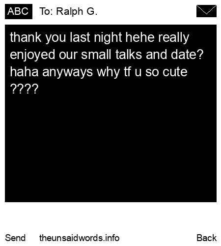 unsent message to Ralph G.