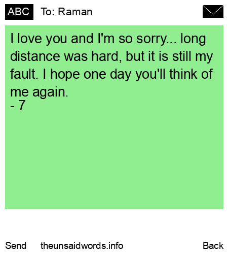 unsent message to Raman