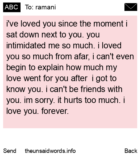 unsent message to ramani