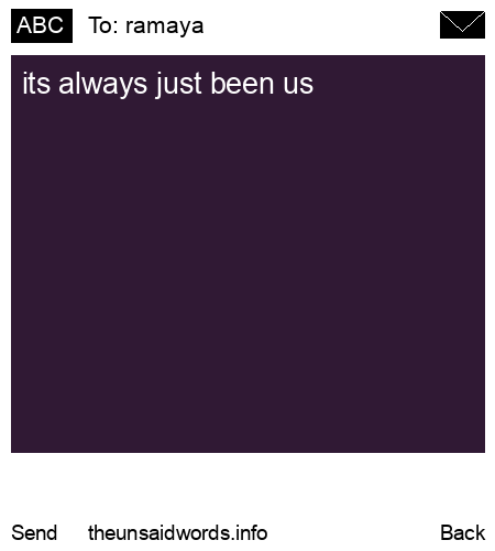 unsent message to ramaya
