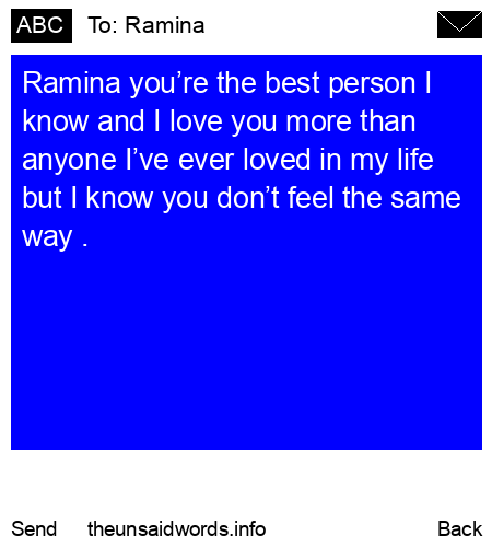 unsent message to Ramina