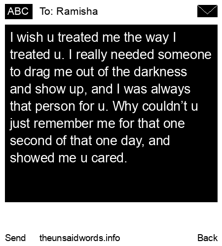 unsent message to Ramisha