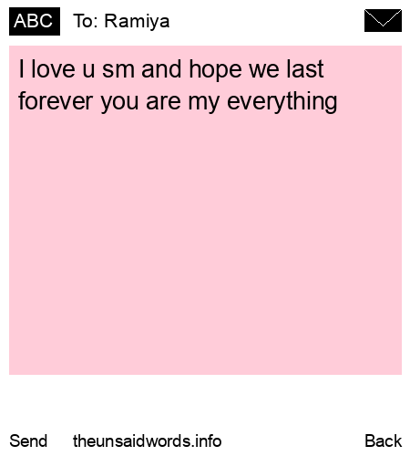 unsent message to Ramiya