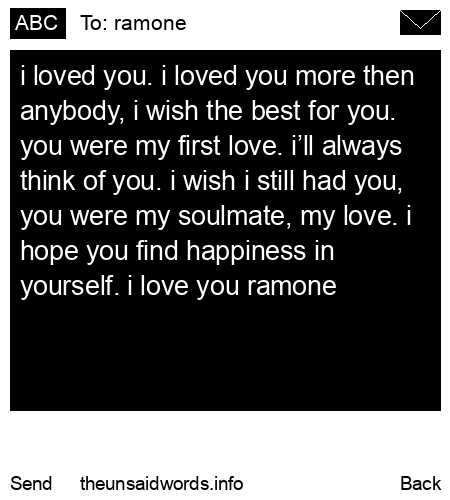unsent message to ramone