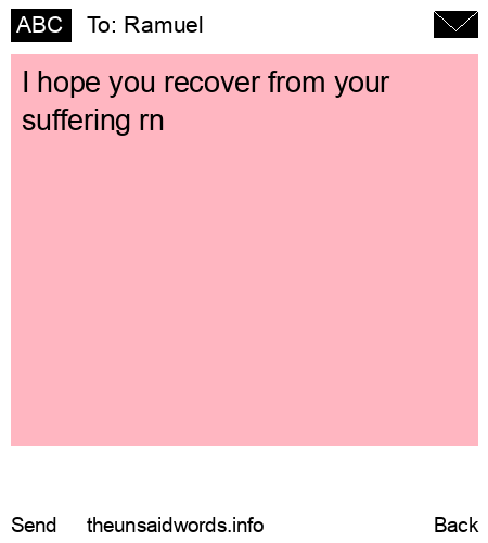 unsent message to Ramuel 