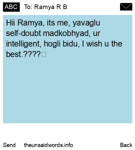 unsent message to Ramya R B