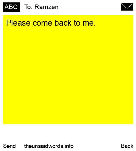 unsent message to Ramzen 