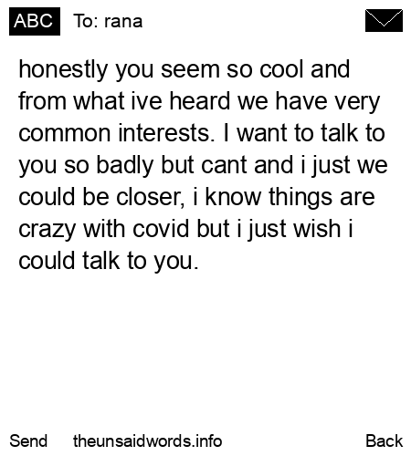 unsent message to rana