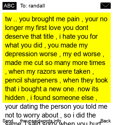 unsent message to randall