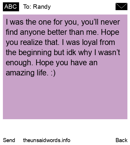 unsent message to Randy