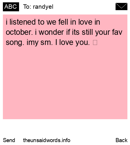 unsent message to randyel