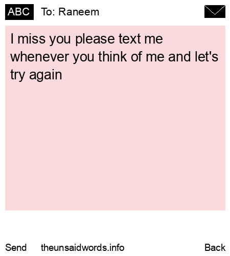 unsent message to Raneem 