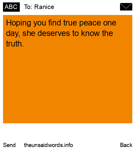 unsent message to Ranice