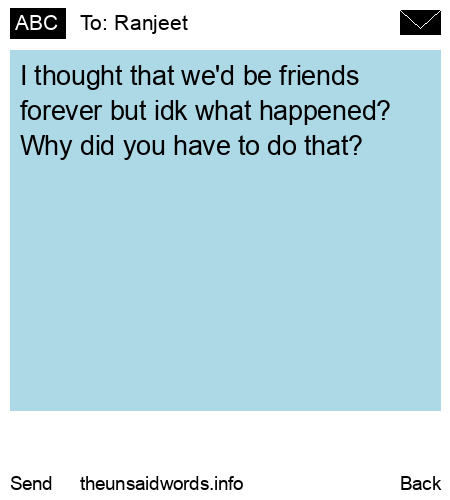 unsent message to Ranjeet 