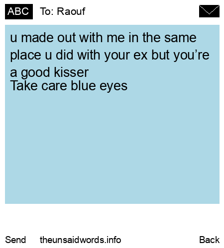 unsent message to Raouf