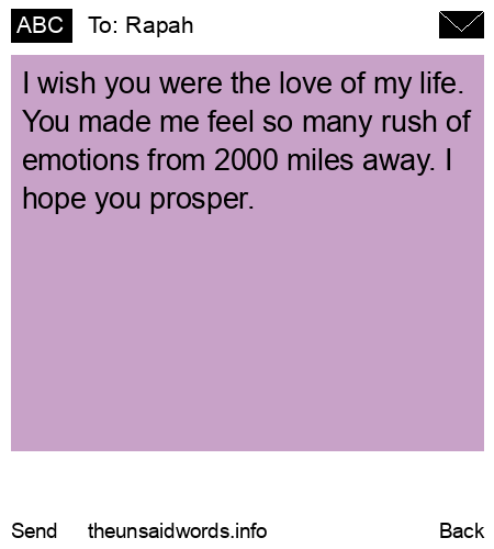 unsent message to Rapah