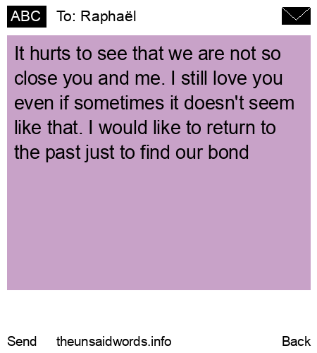 unsent message to Raphaël