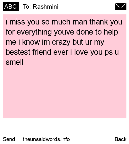 unsent message to Rashmini