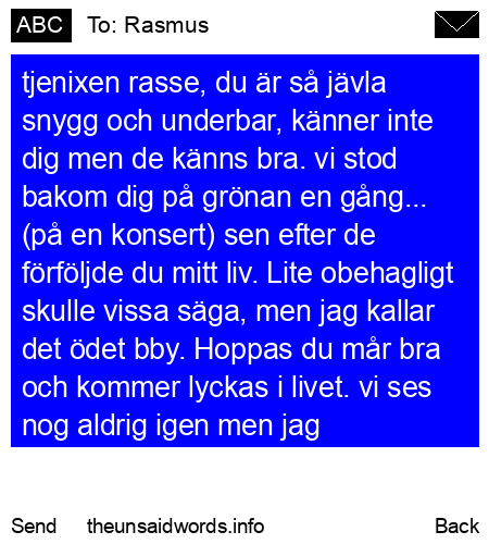 unsent message to Rasmus