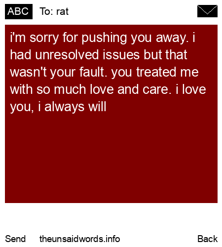 unsent message to rat