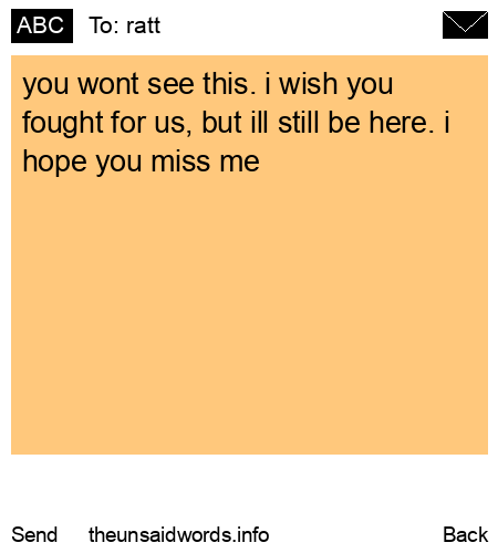 unsent message to ratt