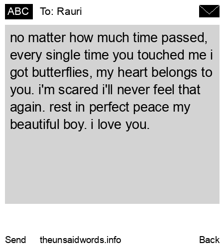 unsent message to Rauri