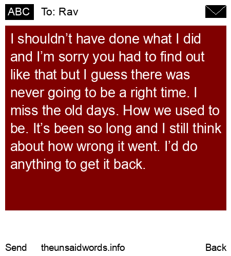 unsent message to Rav