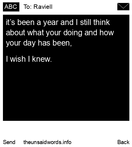 unsent message to Raviell 