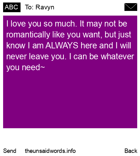 unsent message to Ravyn