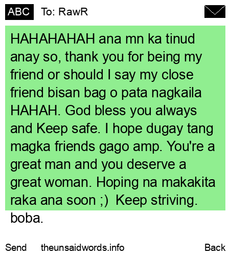 unsent message to RawR