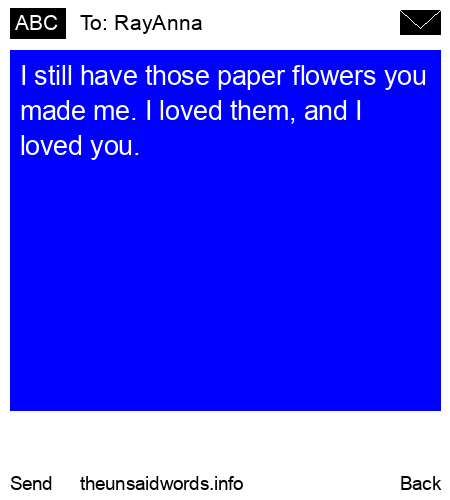 unsent message to RayAnna