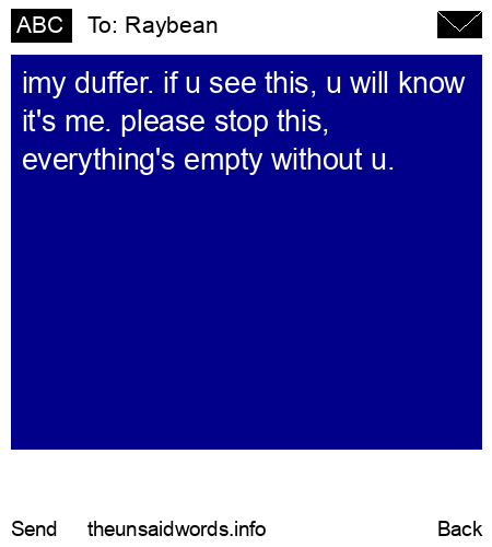unsent message to Raybean 