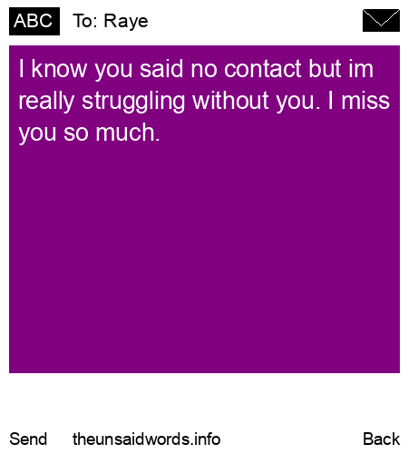 unsent message to Raye