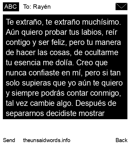 unsent message to Rayén