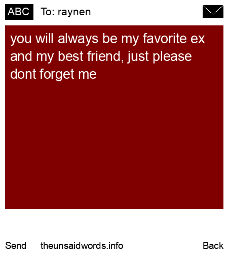 unsent message to raynen