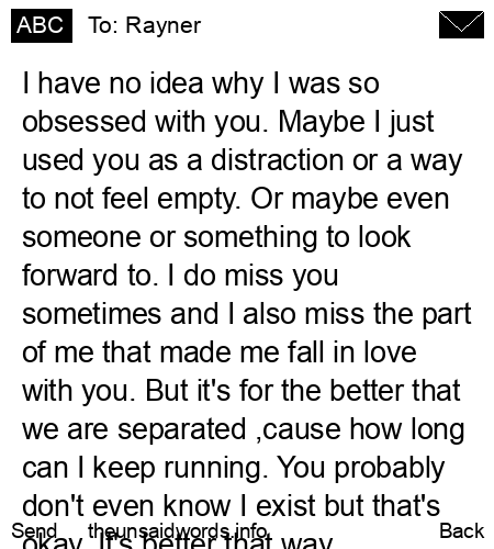 unsent message to Rayner