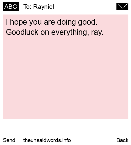 unsent message to Rayniel