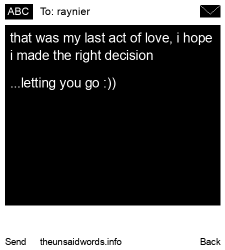 unsent message to raynier