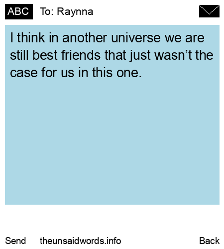 unsent message to Raynna