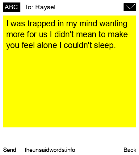 unsent message to Raysel