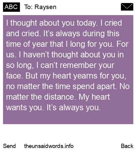 unsent message to Raysen